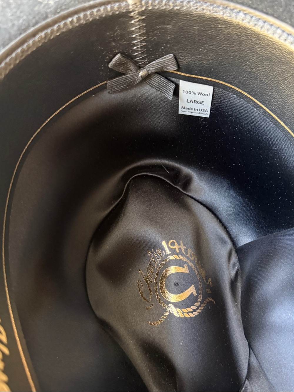 Charlie 1 Horse Rambler Collection Hat | Black Cowboy Western Hat | Large - Picture 6 of 6